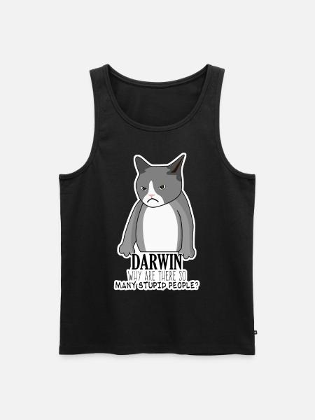 Darwinism Darwin Award Misanthrope Joke - Men's Premium Organic Tank Top - black