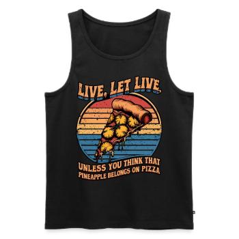 Live, Let Live Unless You Think Pineapple Belongs - Men's Premium Organic Tank Top - black - Front - AI Model Male 178 light (178cm)