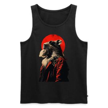 Cool Capybara Stylish Edgy Art Japanese - Men's Premium Organic Tank Top - black - Front - AI Model Male 178 light (178cm)