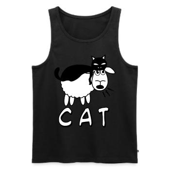Sheep Joke - Men's Premium Organic Tank Top - black - Front - AI Model Male 178 light (178cm)