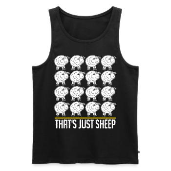 Many Sheep - Men's Premium Organic Tank Top - black - Front - AI Model Male 178 light (178cm)