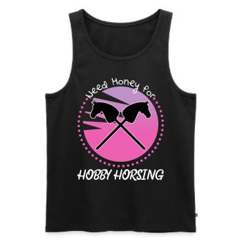 Hobby Cheval Hobby Équitation - Débardeur bio Premium Homme - noir - Devant - Michal (187cm)