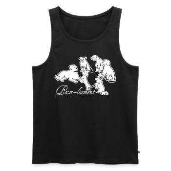 chien chiens blague teckel berger blanc - Débardeur bio Premium Homme - noir - Devant - AI Model Male 178 light (178cm)