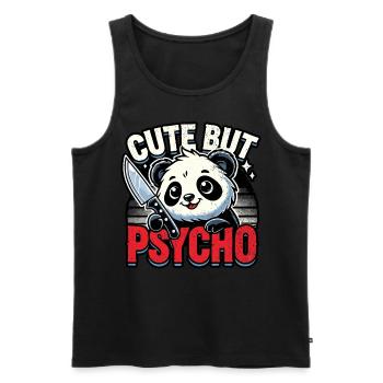 Mignon Mais Psycho Panda Adorable Animal Kawaii - Débardeur bio Premium Homme - noir - Devant - Michal (187cm)
