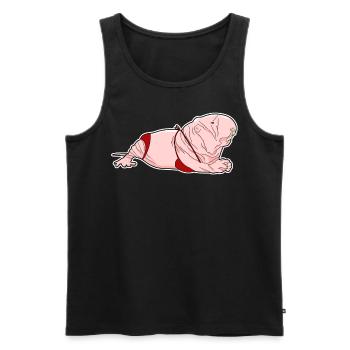 Ugly Naked Mole Rat with a Bikini - Men's Premium Organic Tank Top - black - Front - Michal (187cm)