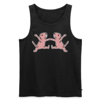 Naked Mole Rats dancing Boogie Woogie - Men's Premium Organic Tank Top - black - Front - Michal (187cm)