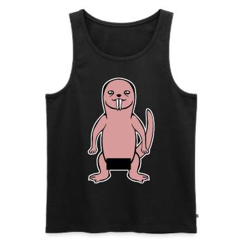 Naked Mole Rat - Männer Premium Bio Tank Top - Schwarz - Vorne - Michal (187cm)