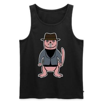 Not so Naked Mole Rat - Männer Premium Bio Tank Top - Schwarz - Vorne - Michal (187cm)