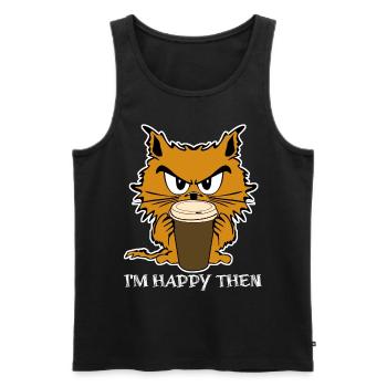 Cat Grumpy Misanthrope Sarcasm Unhappy - Männer Premium Bio Tank Top - Schwarz - Vorne - Michal (187cm)