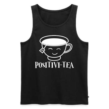 Tea Positive Bag Tea Cup Tea Mug Teapot - Men's Premium Organic Tank Top - black - Front - AI Model Male 178 light (178cm)