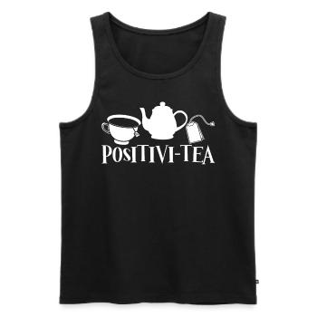 Positive Tea Bag Tea Cup Tea Mug Teapot - Men's Premium Organic Tank Top - black - Front - AI Model Male 178 light (178cm)