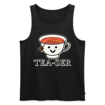 Tea Mug Teapot Tea Bag Tea Cup - Men's Premium Organic Tank Top - black - Front - AI Model Male 178 light (178cm)
