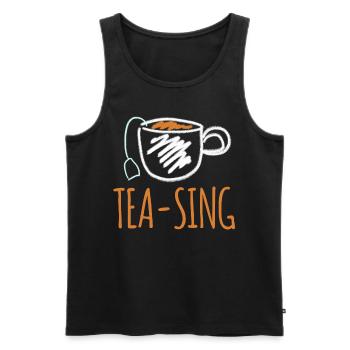 Tea Bag Tea Cup Tea Mug Teapot Teasing - Men's Premium Organic Tank Top - black - Front - AI Model Male 178 light (178cm)