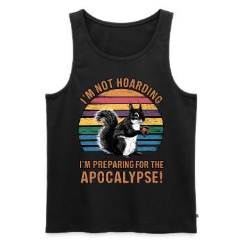 Funny Squirrel Retro Hoarding Humor Survival - Men's Premium Organic Tank Top - black - Front - Michal (187cm)