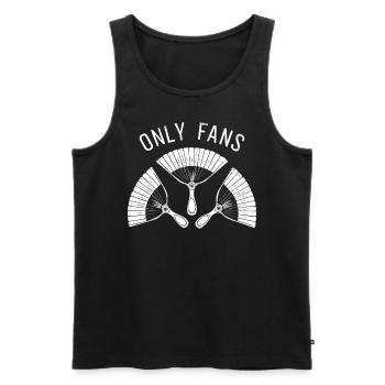 Funny Fans Vintage Fan Humor White Retro - Men's Premium Organic Tank Top - black - Front - Michal (187cm)