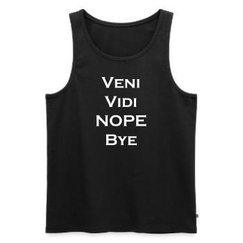 Veni Vidi Nope Bye Drôle Citation latine Humour - Débardeur bio Premium Homme - noir - Devant - AI Model Male 178 light (178cm)