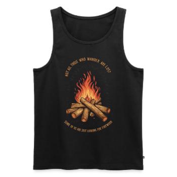 Lustiger Wanderer Zitat Lagerfeuer Brennholz Im Freien - Männer Premium Bio Tank Top - Schwarz - Vorne - Michal (187cm)
