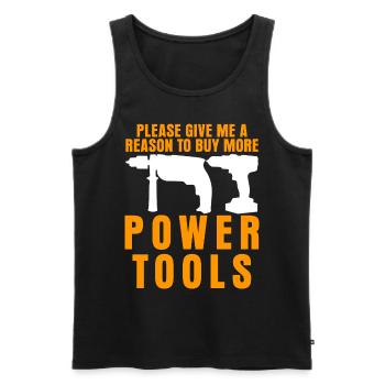 Power Tool Joke Electric Tools - Men's Premium Organic Tank Top - black - Front - AI Model Male 178 light (178cm)