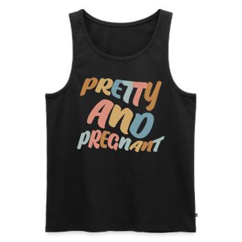 Grossesse Rétro Bébé Mère Enceinte - Débardeur bio Premium Homme - noir - Devant - Michal (187cm)