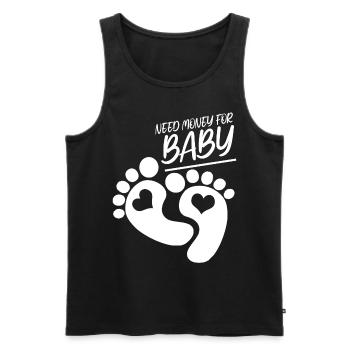 Femme enceinte, Bébé, Mère, Grossesse - Débardeur bio Premium Homme - noir - Devant - Michal (187cm)