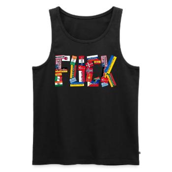 Grumpy International Curse Words - Männer Premium Bio Tank Top - Schwarz - Vorne - Michal (187cm)