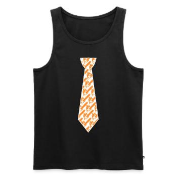 Chain Saw Tie Chainsaws Chainsaw - Men's Premium Organic Tank Top - black - Front - Michal (187cm)