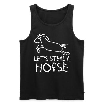 Horse Riding Haflinger Horses Iclander - Men's Premium Organic Tank Top - black - Front - AI Model Male 178 light (178cm)