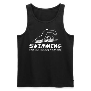 Piscine de nageur de triathlon - Débardeur bio Premium Homme - noir - Devant - Michal (187cm)