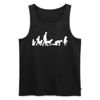 Chiens Joke Teckel Berger Blanc Chien - Débardeur bio Premium Homme - noir - Devant - AI Model Male 178 light (178cm)