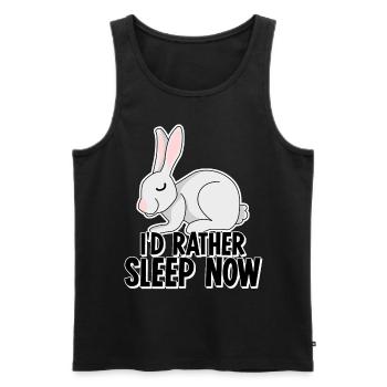 Lapin Fatigué Dormir Lapin Sieste Sommeil - Débardeur bio Premium Homme - noir - Devant - AI Model Male 178 light (178cm)