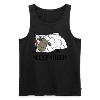 Tired Sleeping Sheep Nap Sleep - Men's Premium Organic Tank Top - black - Front - Michal (187cm)