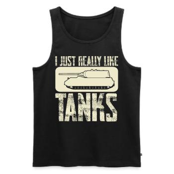 I like Tanks MBT Tank Driver Tank Combat - Männer Premium Bio Tank Top - Schwarz - Vorne - AI Model Male 178 light (178cm)