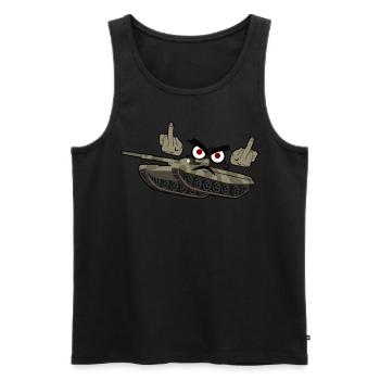 Middle Finger Tank Driver Combat Tank - Men's Premium Organic Tank Top - black - Front - AI Model Male 178 light (178cm)