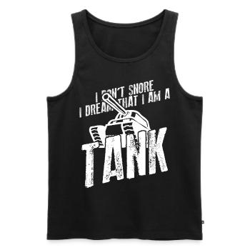 Snoring like a Combat Tank Tank Driver - Men's Premium Organic Tank Top - black - Front - AI Model Male 178 light (178cm)