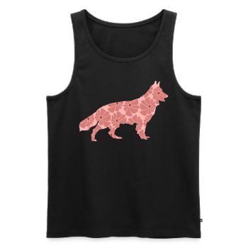 White Shepherd Dog German Shepherd - Men's Premium Organic Tank Top - black - Front - AI Model Male 178 light (178cm)