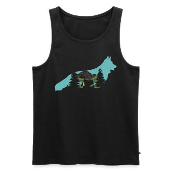 Shepherd Dog Leash German Shepherd - Men's Premium Organic Tank Top - black - Front - AI Model Male 178 light (178cm)