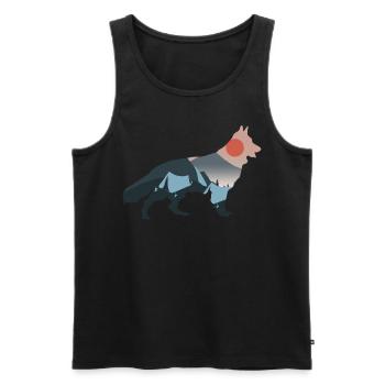 White Shepherd Dog Camping Outdoor - Men's Premium Organic Tank Top - black - Front - AI Model Male 178 light (178cm)