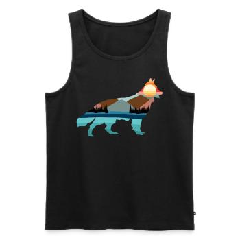 White Shepherd Dog Nature Outdoor - Männer Premium Bio Tank Top - Schwarz - Vorne - Michal (187cm)