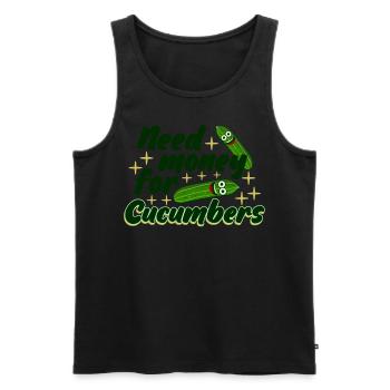Cucumber Cucumbers Pickles - Men's Premium Organic Tank Top - black - Front - AI Model Male 178 light (178cm)