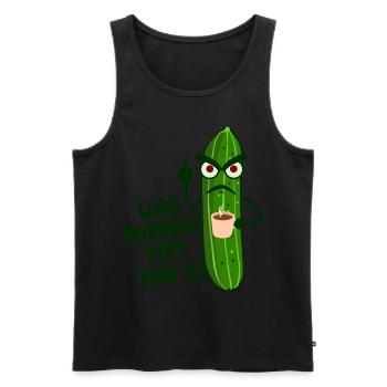 Grumpy Cucumber Cucumbers Pickles - Men's Premium Organic Tank Top - black - Front - AI Model Male 178 light (178cm)