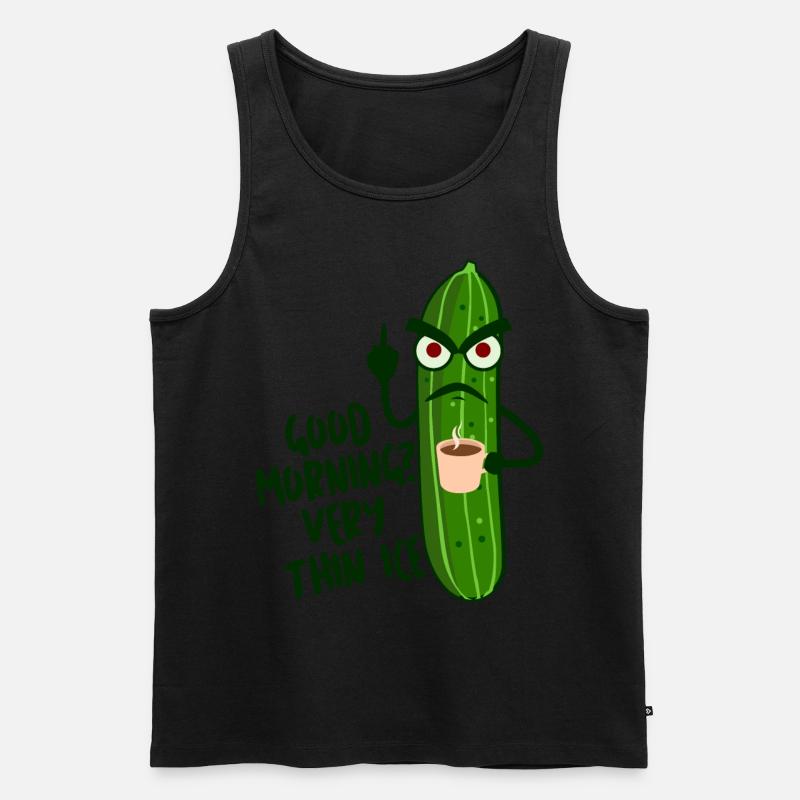 Grumpy Cucumber Cucumbers Pickles - Men's Premium Organic Tank Top - black