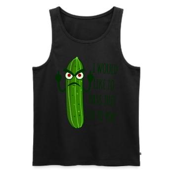 Cucumber Grumpy Misanthrope - Männer Premium Bio Tank Top - Schwarz - Vorne - AI Model Male 178 light (178cm)