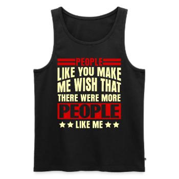 Misanthrope Grumpy Middle Finger - Männer Premium Bio Tank Top - Schwarz - Vorne - AI Model Male 178 light (178cm)