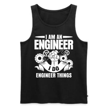 Engineer Engineering - Men's Premium Organic Tank Top - black - Front - AI Model Male 178 light (178cm)