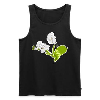 Orchidée Phalaenopsis Orchidées Fleurs - Débardeur bio Premium Homme - noir - Devant - AI Model Male 178 light (178cm)