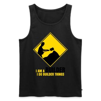 Road Keeper Roadbuilder Roadmaker - Men's Premium Organic Tank Top - black - Front - AI Model Male 178 light (178cm)