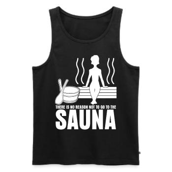 Sauna Spa Thermes Bien-être - Débardeur bio Premium Homme - noir - Devant - AI Model Male 178 light (178cm)