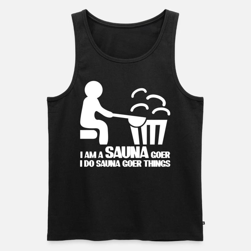 Sauna Spa Wellness - Männer Premium Bio Tank Top - Schwarz