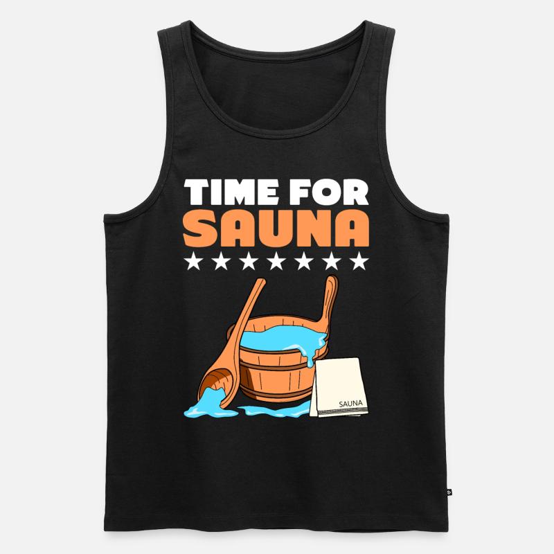 Sauna Wellness Spa - Männer Premium Bio Tank Top - Schwarz