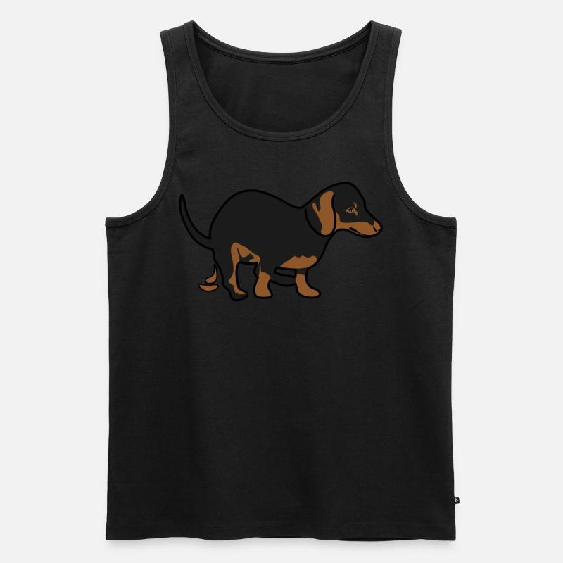 Dachshund Witz - Männer Premium Bio Tank Top - Schwarz
